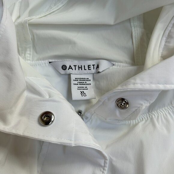 Athleta Women’s Trade Winds Jacket XL Hooded Full Zip White Travel New $249 - Picture 3 of 7